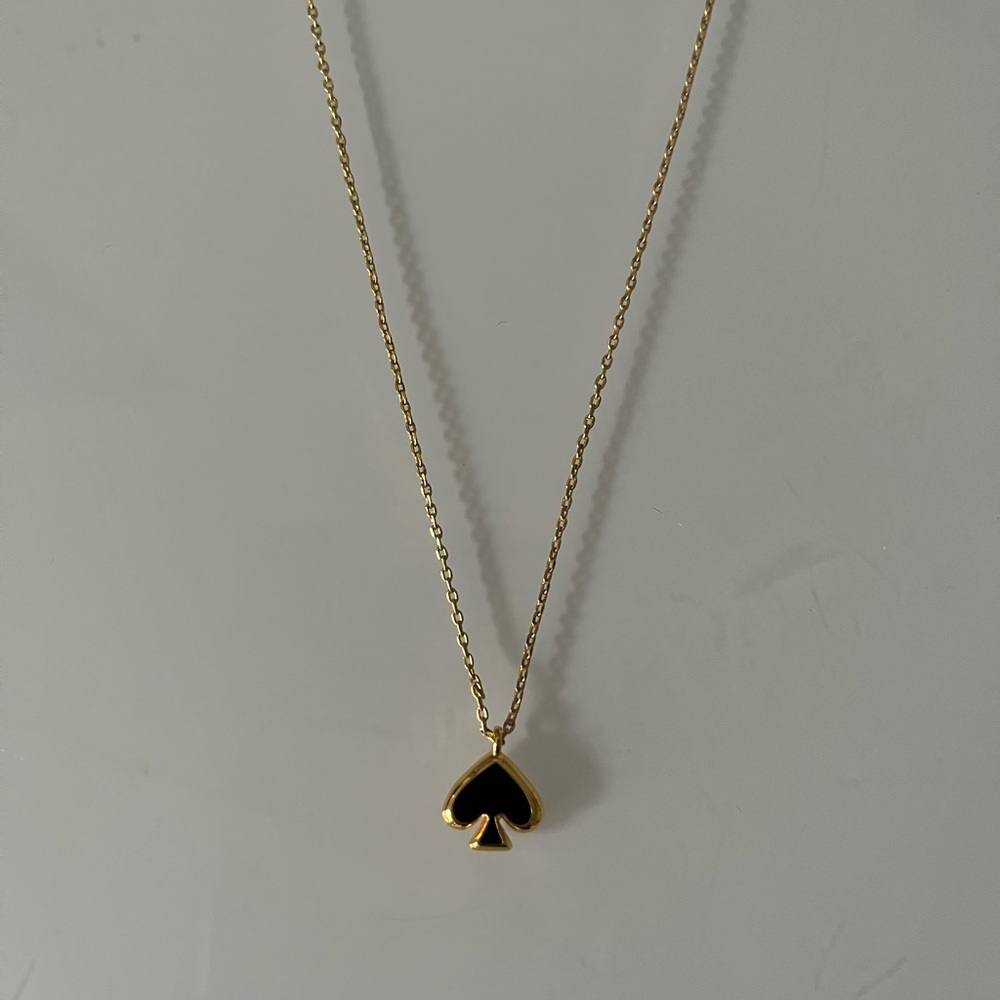 Kate Spade Gold and Black Spade Pendant Necklace